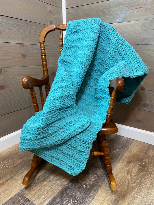 Handmade Soft Plush Baby Blanket - Teal