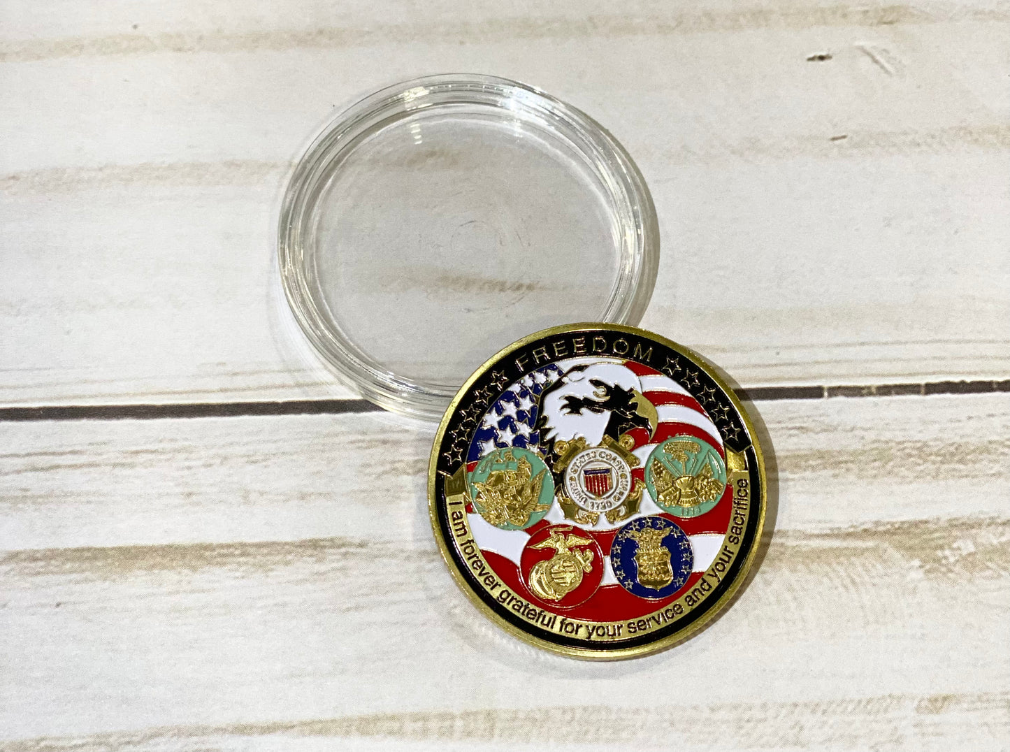 Salute to your Service - Military Thank You Note and Challenge Coin for Active Military